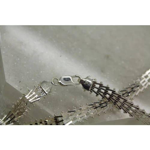 MILOR ITALY .925 S.S. CHEVRON RICCIO HIGH SHINE necklace 18