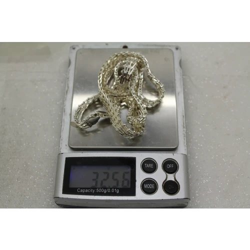 MILOR ITALY .925 S.S. CHEVRON RICCIO HIGH SHINE necklace 18