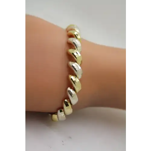 MILOR ITALY .925 S.S. TWO TONE SAN MARCO bracelet 7 1/2