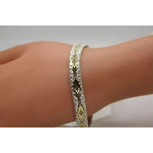 MILOR TWO TONE .925 Sterling Silver DIAMOND CUT DESIGN bracelet 7 1/2