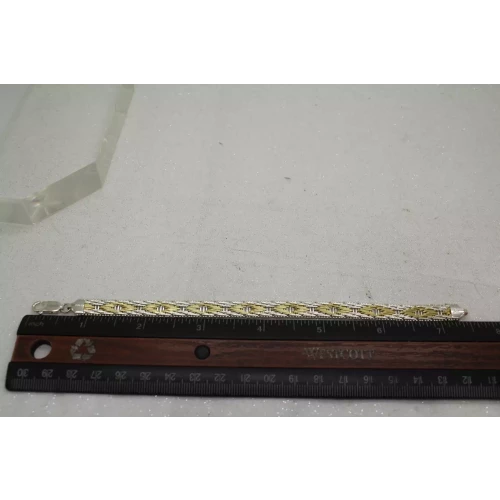 MILOR TWO TONE .925 Sterling Silver DIAMOND CUT DESIGN bracelet 7 1/2