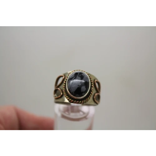 Mixed Metals .925 S.S. BUFFALO TURQUOISE ROPE DESIGN ring size 9.75