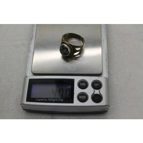 Mixed Metals .925 S.S. BUFFALO TURQUOISE ROPE DESIGN ring size 9.75