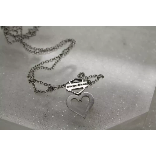 MOD HARLEY DAVIDSON .925 S.S. CRYSTAL BAR HEART pend. necklace 18