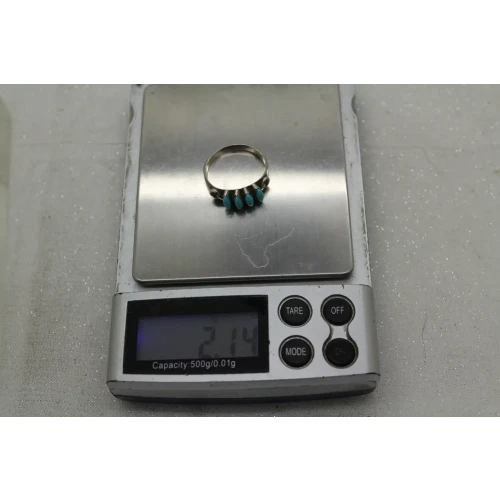 NATIVE AMERICAN .925 S.S. NAVAJO TURQUOISE ring size 8
