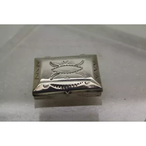 NATIVE AMERICAN NAVAJO .925 Sterling Silver HINGED PILL BOX