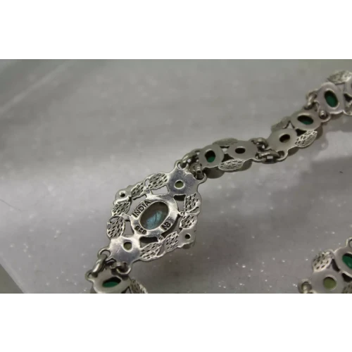 NB NICKY BUTLER .925 S.S. MOONSTONE , PEARL, GREEN STONE bracelet 8