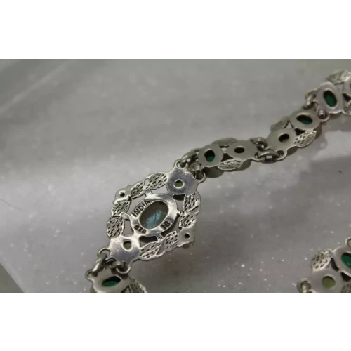 NB NICKY BUTLER .925 S.S. MOONSTONE , PEARL, GREEN STONE bracelet 8