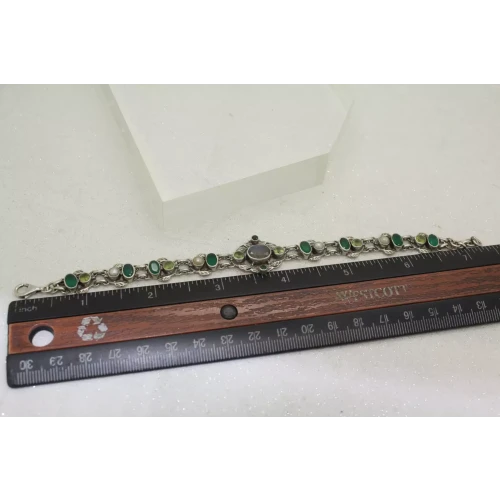 NB NICKY BUTLER .925 S.S. MOONSTONE , PEARL, GREEN STONE bracelet 8