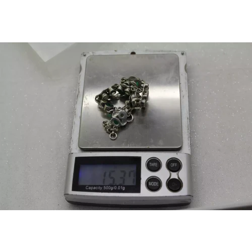 NB NICKY BUTLER .925 S.S. MOONSTONE , PEARL, GREEN STONE bracelet 8