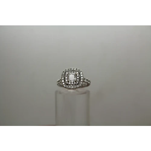 NEIL LANE 14k W.G. 1.00cttw CUSHION DIAMOND DOUBLE HALO size 4