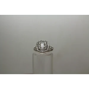 NEIL LANE 14k W.G. 1.00cttw CUSHION DIAMOND DOUBLE HALO size 4