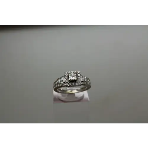 NEIL LANE 14k W.G. 1.0cttw PRINCESS DIAMOND HALO ENGAGEMENT size 5.75