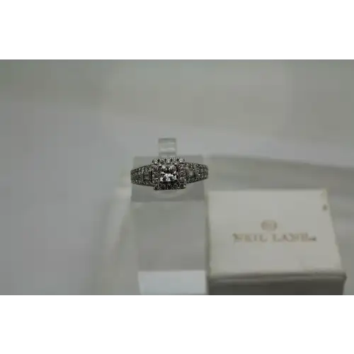 NEIL LANE 14k W.G. 1.0cttw PRINCESS DIAMOND HALO ENGAGEMENT size 5.75 (2)