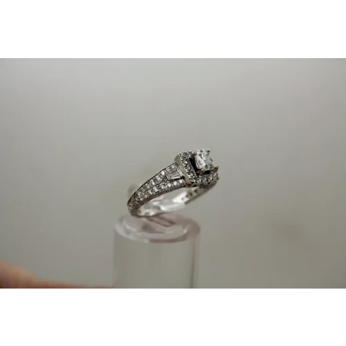 NEIL LANE 14k W.G. Princess 1.00ctw DIAMOND HALO ring size 6.75
