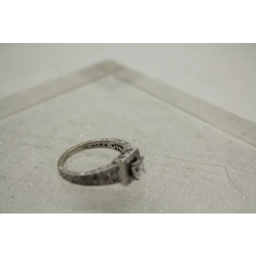 NEIL LANE 14k W.G. Princess 1.00ctw DIAMOND HALO ring size 6.75
