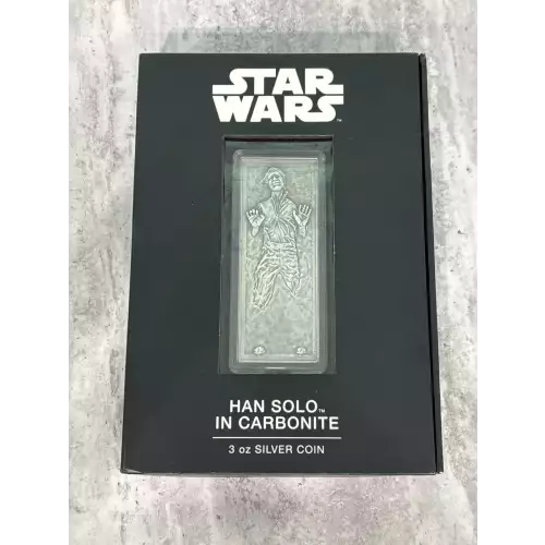 New Zealand Mint $10 2022 3 oz Pure Silver Coin - Han Solo™ in Carbonite 