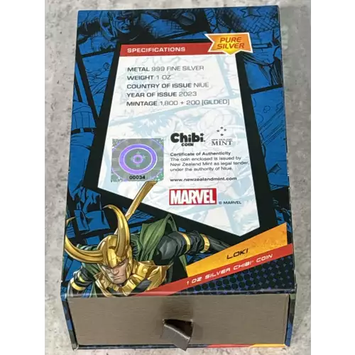 New Zealand Mint 2023 Marvel LOKI 1oz Fine Silver Chibi Coin  (2)