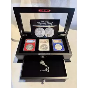 NGC 2017 MYSTERY MINT Set American Eagle Silver Dollar MS69 W P S w/ Case (2)