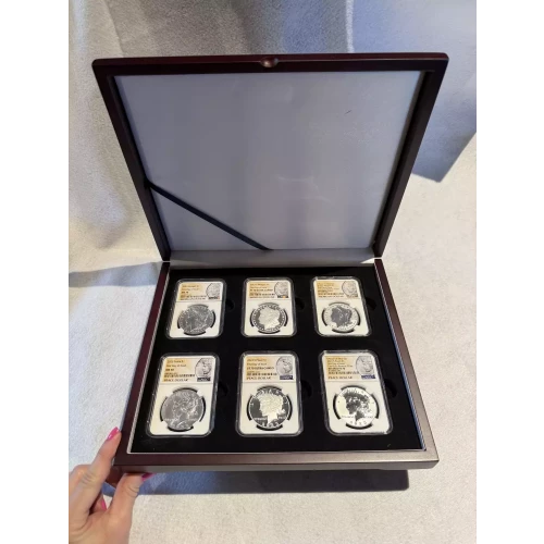 NGC FDOI 2023 MS PF ULTRA CAMEO 70 Morgan Peace 6 $1 Dollar Coin Set w/ Case (3)