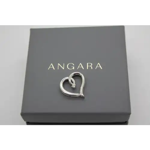 NIB ANGARA .925 S.S. DIAMOND OPEN HEART DESIGN pendant