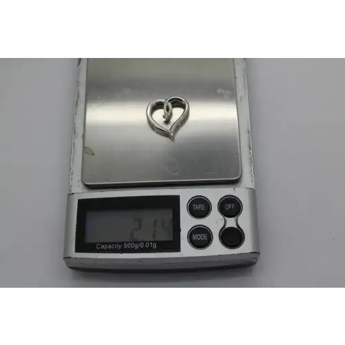 NIB ANGARA .925 S.S. DIAMOND OPEN HEART DESIGN pendant