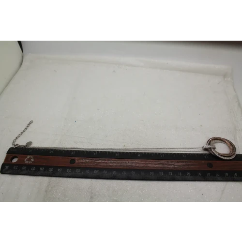 NIB STAUER .925 S.S. WHITE CRYSTALS 3 RINGS pendant necklace 18