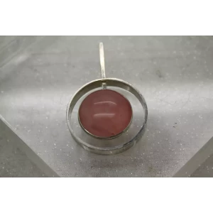 NIELS ERIK FROM DENMARK .925 S.S. ROSE QUARTZ MODERNIST pendant