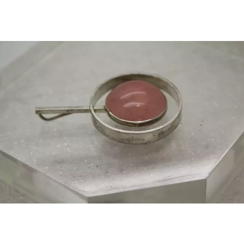 NIELS ERIK FROM DENMARK .925 S.S. ROSE QUARTZ MODERNIST pendant