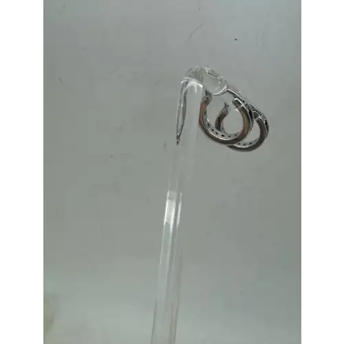 NWOT .925 S.S. BLUE & WHITE CZ SMALL HOOP earrings (4)