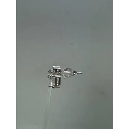 NWOT .925 S.S. PRINCESS CUT DROP earrings 6mm, STUNNING