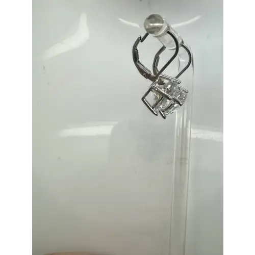 NWOT .925 S.S. ROUND CUT 10mm CZ DROP DANGLE earrings STUNNING (3)