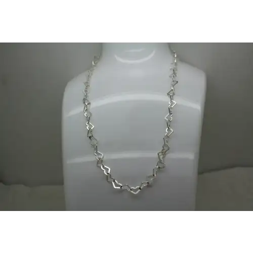 NWOT MILOR ITALY .925 S.S. HEART LINK DESIGN necklace 18