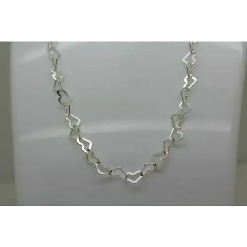 NWOT MILOR ITALY .925 S.S. HEART LINK DESIGN necklace 16