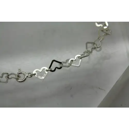 NWOT MILOR ITALY .925 S.S. HEART LINK DESIGN necklace 16