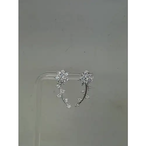 NWOT PAJ PRIME ARTS & JEWELS .925 S.S. CZ FLOWER earrings