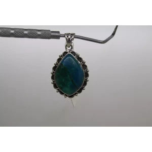 NWT .925 S.S. CHYSOCOLLA DIAMOND SHAPED FILIGREE pendant