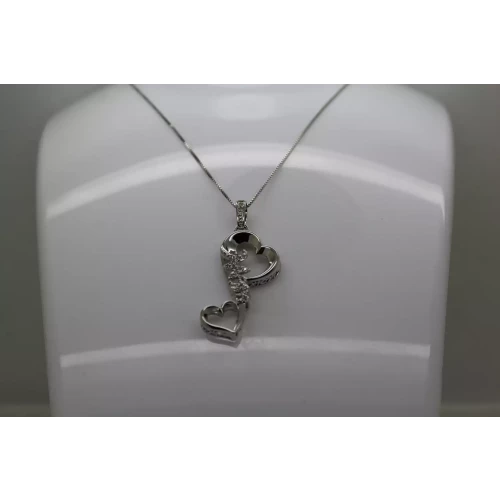 NWT .925 S.S. DIAMOND DOUBLE HEART INFINITY MOM necklace 18