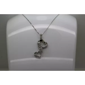 NWT .925 S.S. DIAMOND DOUBLE HEART INFINITY MOM necklace 18
