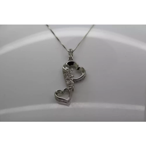 NWT .925 S.S. DIAMOND DOUBLE HEART INFINITY MOM necklace 18