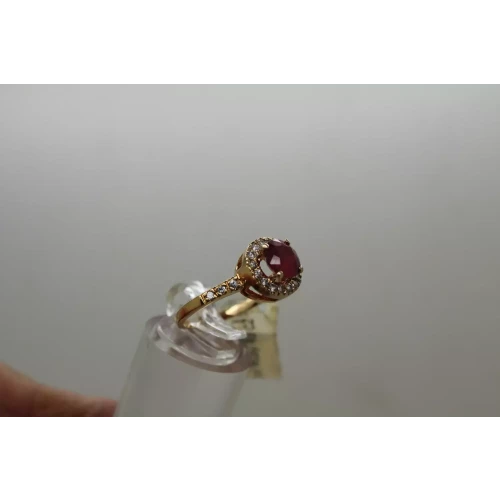 NWT R.G. over .925 S.S. 1.82ct RUBY & CZ HALO ring size 8.25