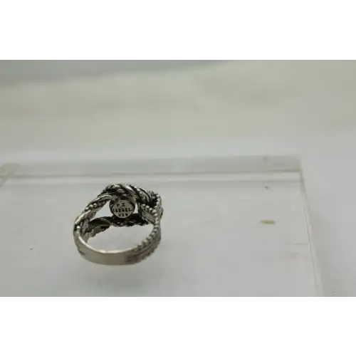 OR PAZ PZ ISRAEL .925 S.S. PEARL TEXTURED TWIST ring size 6.5