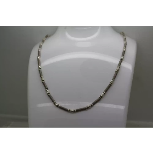 OTC ITALY .925 S.S. BARRE, SPRING TUBE BEADED necklace 18