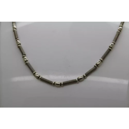 OTC ITALY .925 S.S. BARRE, SPRING TUBE BEADED necklace 18