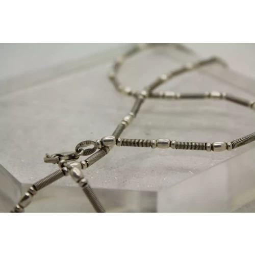 OTC ITALY .925 S.S. BARRE, SPRING TUBE BEADED necklace 18