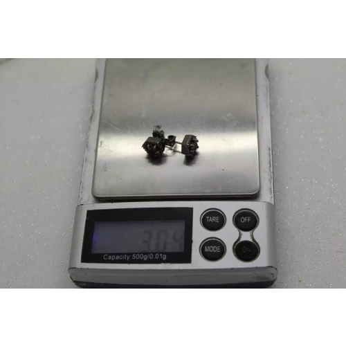 OXIDIZED 10k White Gold .66ctw BLACK DIAMOND .36ctw WHITE DIAMOND