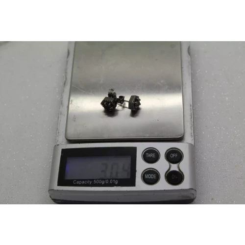 OXIDIZED 10k White Gold .66ctw BLACK DIAMOND .36ctw WHITE DIAMOND