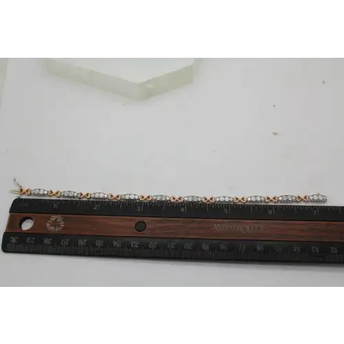PAJ PRIME ARTS & JEWEL .925 10KGP DIAMOND & HEARTS LOVE bracelet (4)