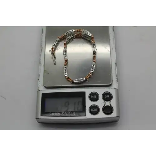 PAJ PRIME ARTS & JEWEL .925 10KGP DIAMOND & HEARTS LOVE bracelet (5)