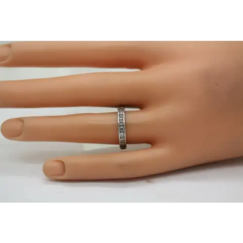 PAJ PRIME ARTS & JEWEL .925 S.S. CLEAR CZ ETERITY BAND ring size 7